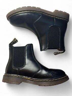 Black Chelsea Boots with Yellow Stitching